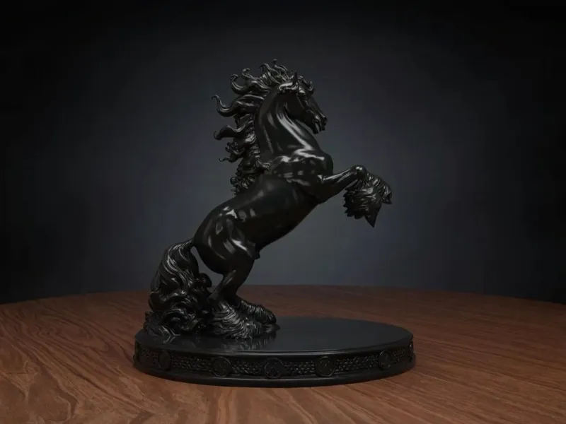 Majestic Rearing Horse Statue