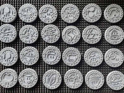 Mario Kart 8 Deluxe 24 Cup Tokens
