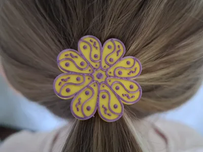 Flower hair rubber band