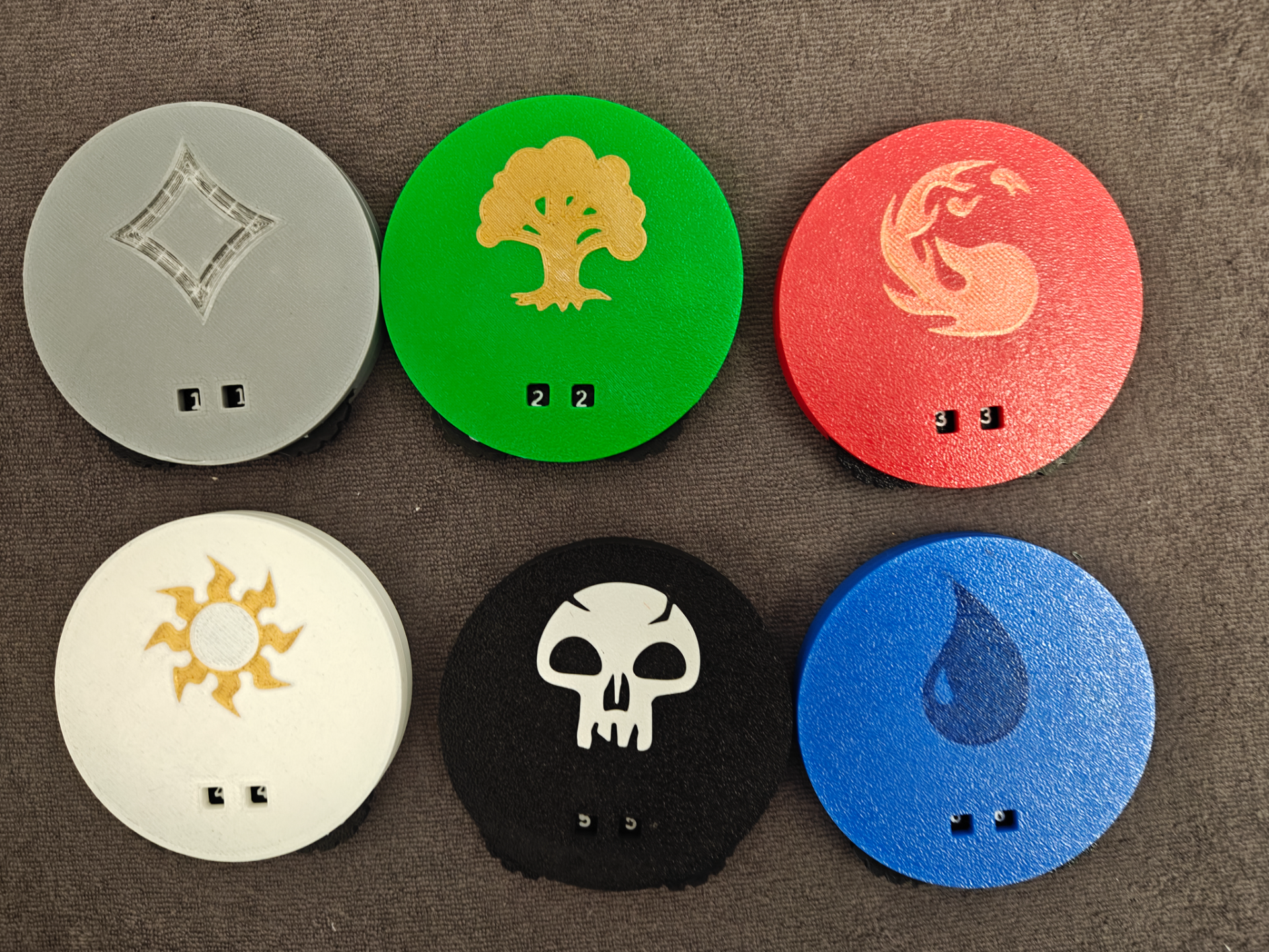 MTG Mana Counter Set — 6 colors, twin-dial