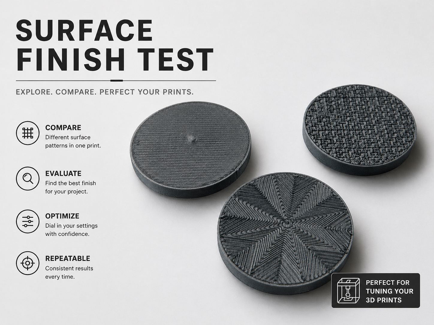 Surface Finish Test Discs – Optimize Your 3D Print