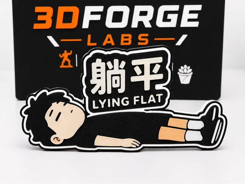 Lying Flat Desk Sign (躺平 Meme)
