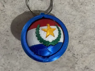 bandera paraguaya llavero redondo giratorio