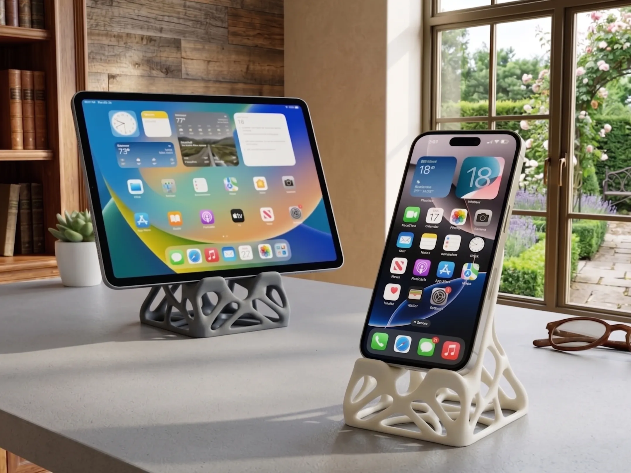 Organic design stand for phone or tablet - Free 3D Print Model - MakerWorld