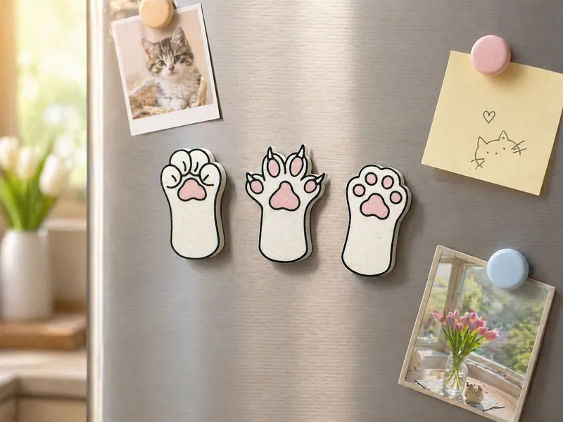 石头剪子布——猫爪冰箱贴（需8mm磁铁）