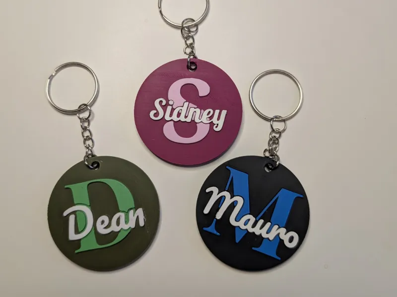 Custom Name with raised letter  Keychain