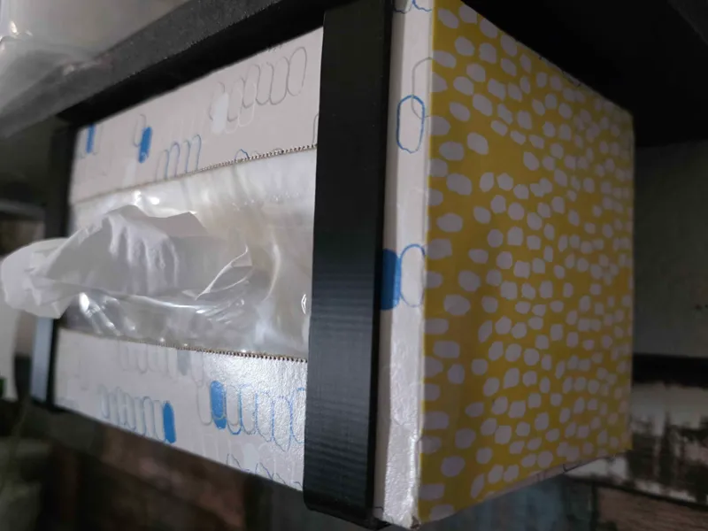 Under Desk Tissue Box Holder Wall Mount Organizer 