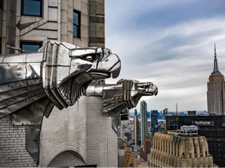 Chrysler Building Gargoyle Eagle With Working Hose