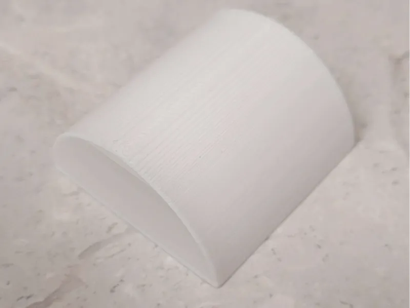 15-105mm hollow half cylinder ~2.5mm thick walls