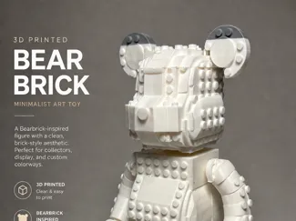 Bear Brick with the design of legos on it