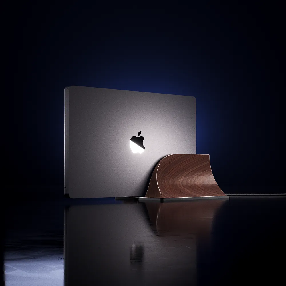 Premium Walnut Vertical Stand for MacBook Pro 16 - Free 3D Print Model ...