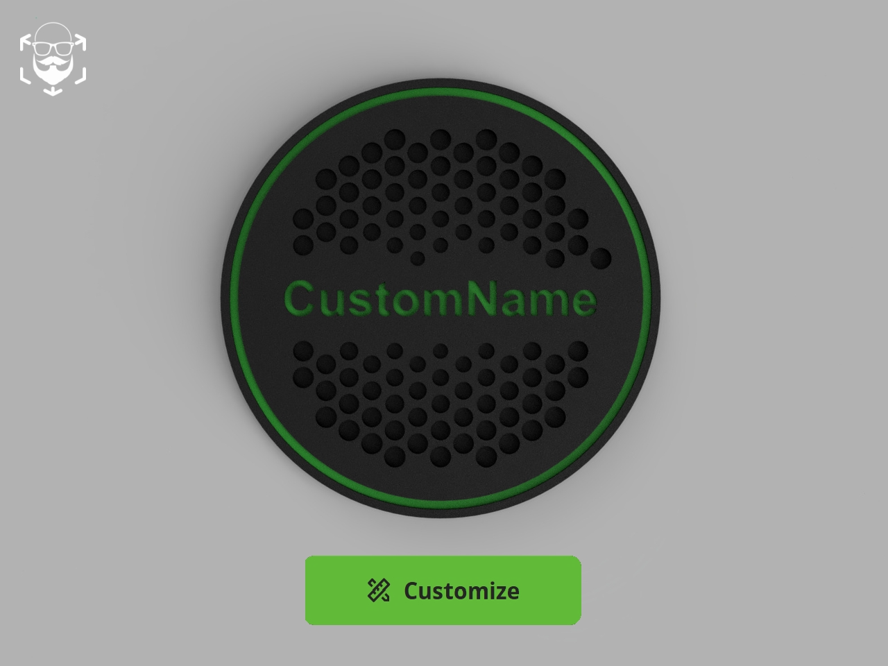 Parametric Coaster – Custom Text, Diamet & Pattern