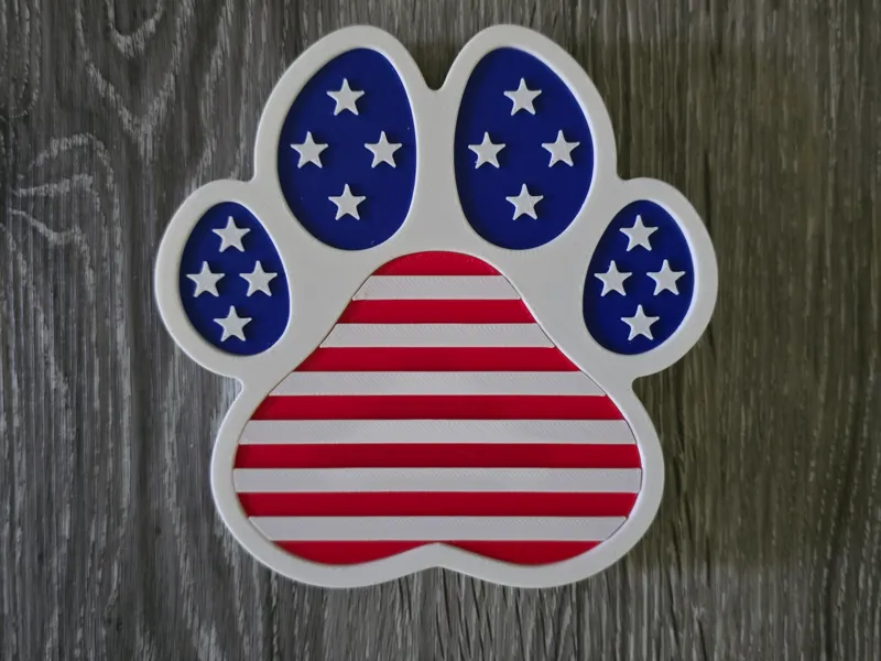 Patriotic Paw Print | Desktop & Wall Versions