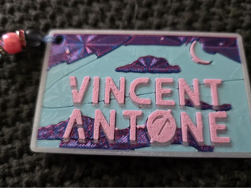 Vincent Antone Square Keychain Tag
