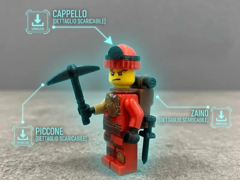 Minifigure Brick - escursionista mattoncini