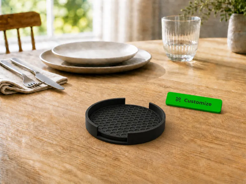 Custom Drink Coaster Holder - Shape, Size, Fit