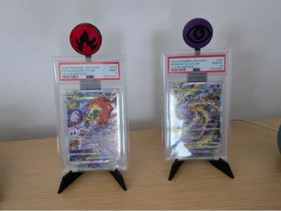 Graded card display Stand with energy logo