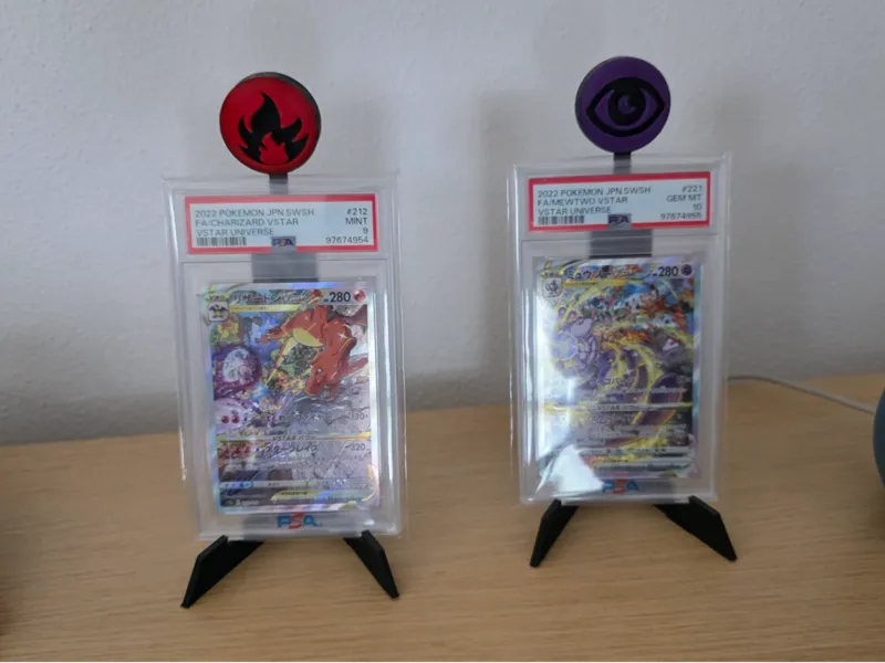 Graded card display Stand with energy logo
