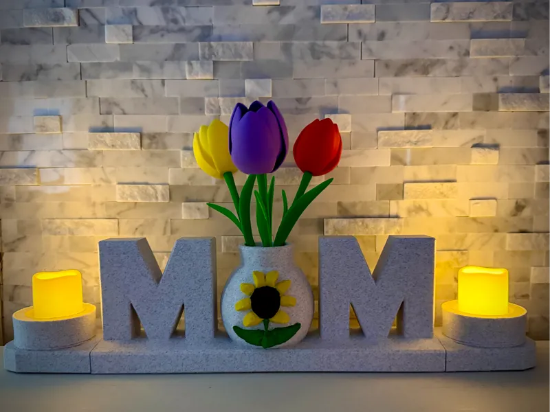 Mothers day center piece candle vase