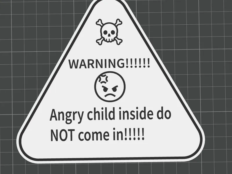 Angry kid sign
