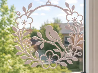 Sommerliche Fenster- & Türdeko mit Vogelmotiv