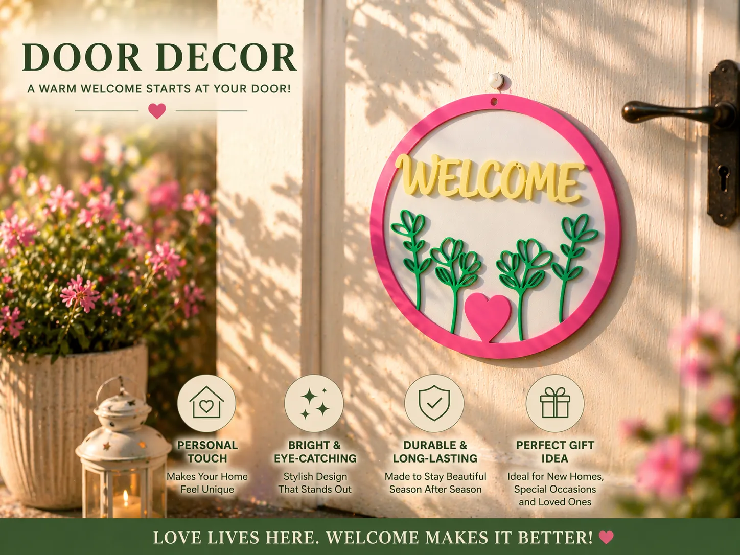 Custom Door Decor Welcome Sign