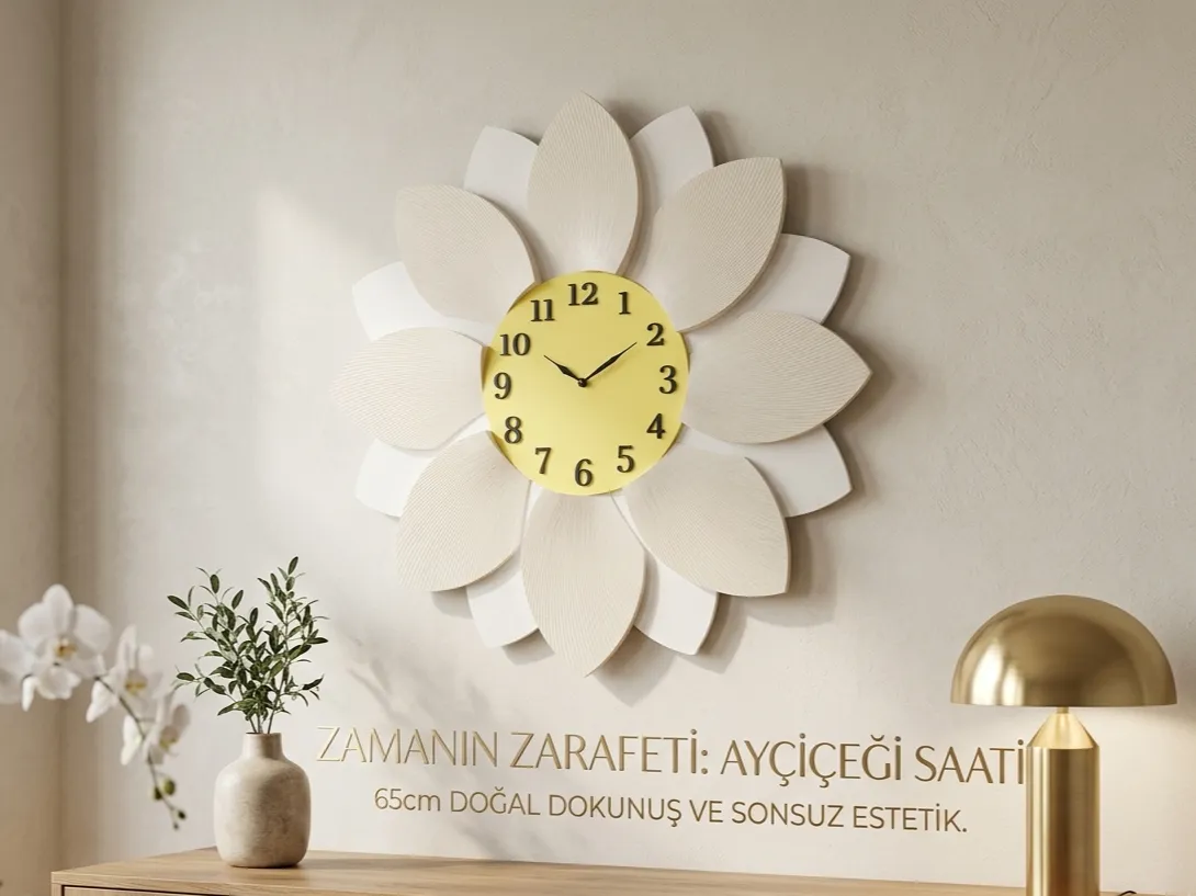 Daisy Flower Wall Clock 65cm