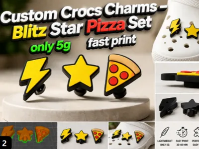 Custom Crocs Charms – Blitz Star Pizza Set