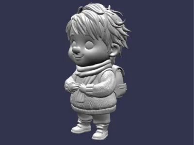 Little Boy with Backpack