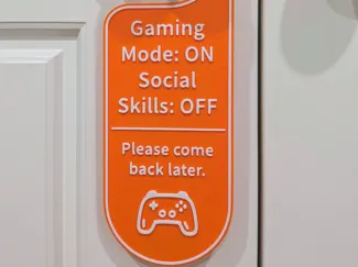 Gaming Mode On Social Skills Off Door Hanger