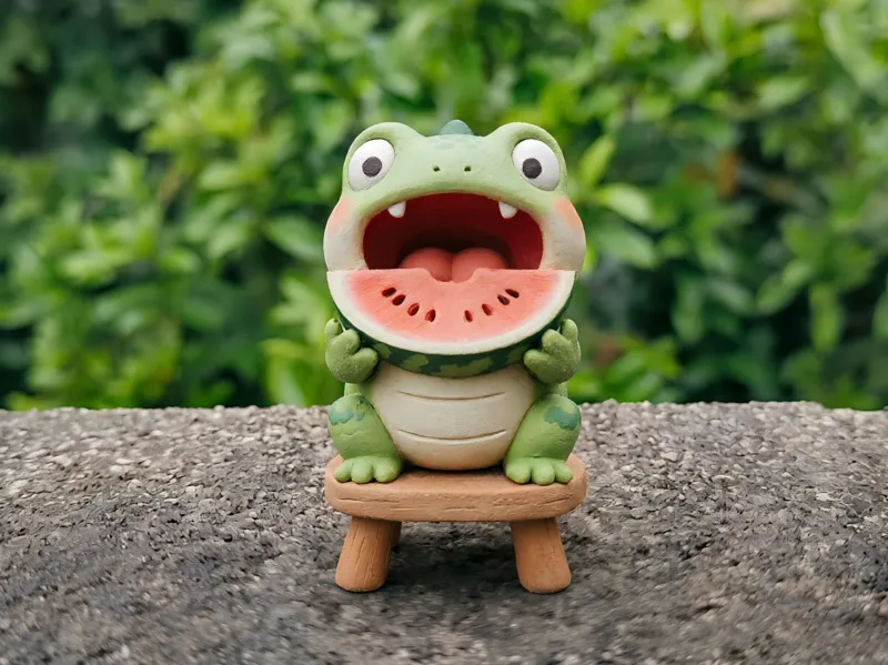 Melon-eating Lizard吃瓜小蜥摆件