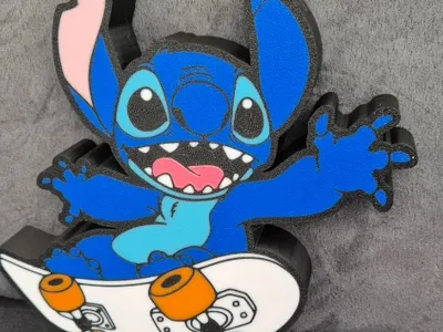 Stitch with Skateboard Lightbox