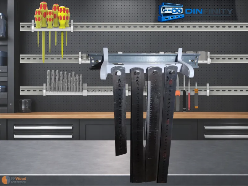 Steel Ruler Holder DIN Rail | DIN Infinity