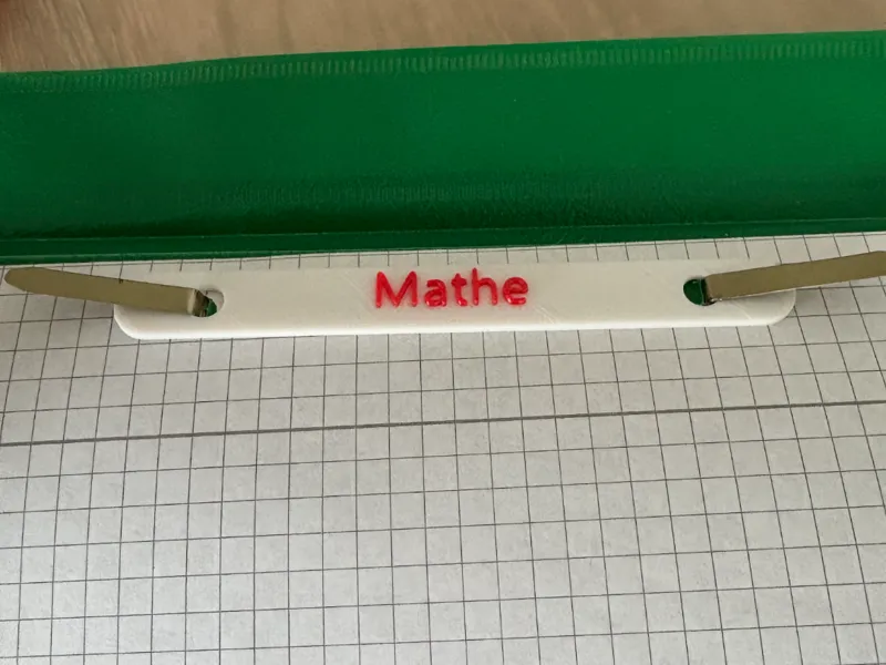 personalisierbare Leiste Schnellhefter Schule