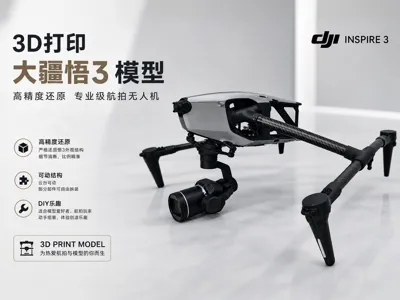 1:1 DJI Inspire 3 model (fully optimized, fully articulated version)