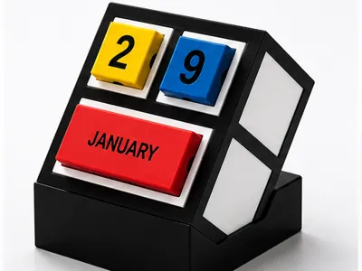Mondrian Perpetual Calendar - Parametric Art Style