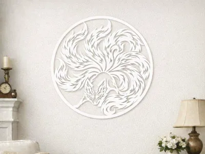 wallart Nine-tailed Fox Black Gloves
