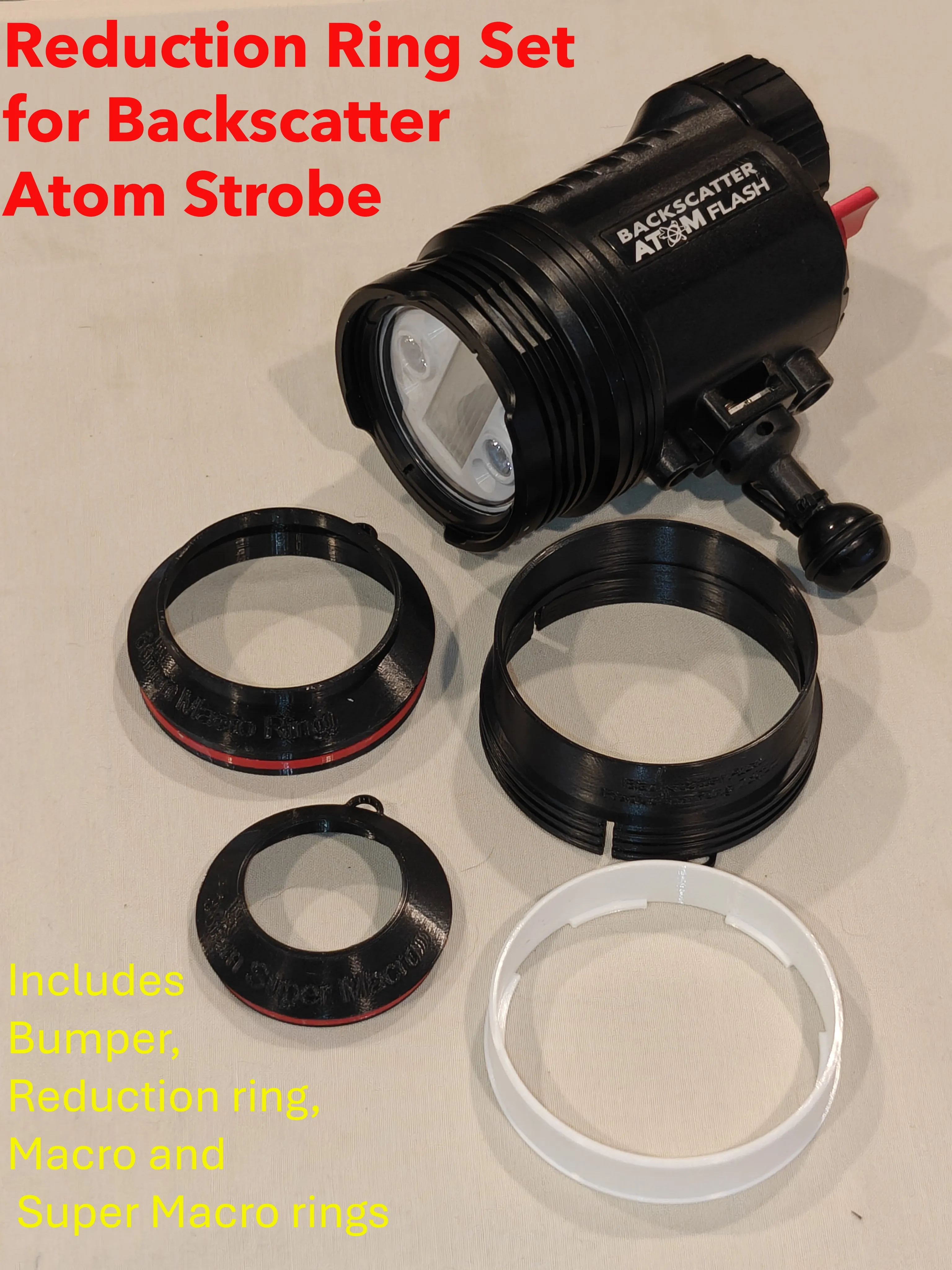 Reduction Ring Set for Backscatter Atom Strobe - Free 3D Print Model ...