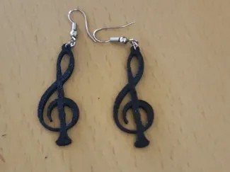Pendientes de clave de sol con clarinete