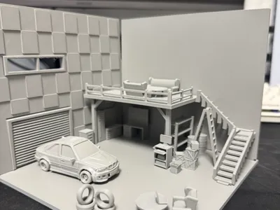 Garage Loft Diorama 1:64