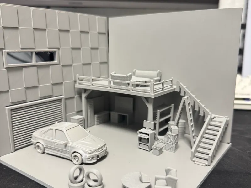 Garage Loft Diorama 1:64