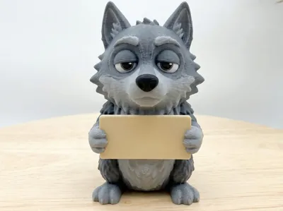 Wolf with customizable sign