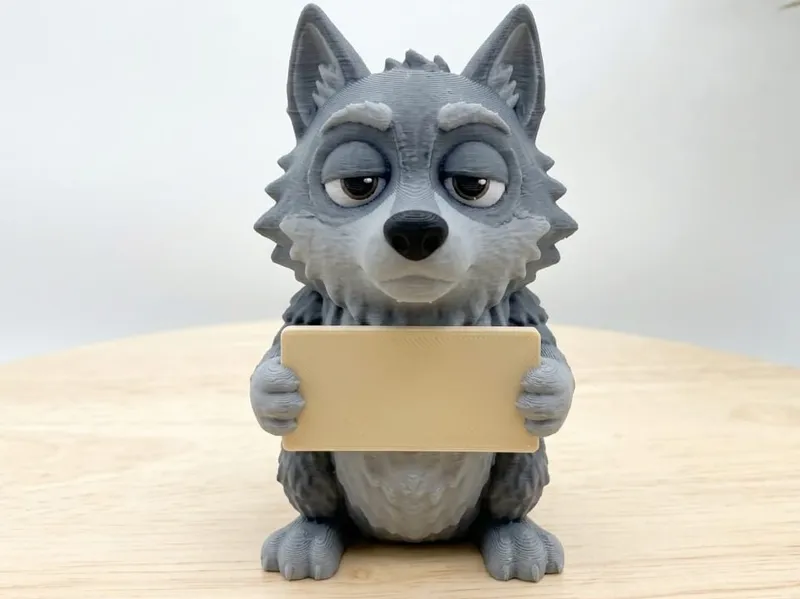 Lobo con letrero personalizable