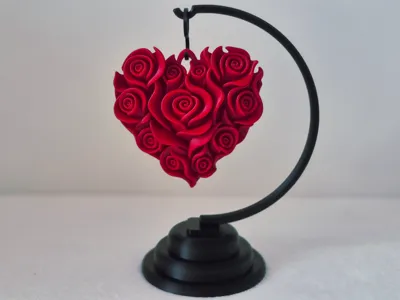 Floating Flame Rose Heart