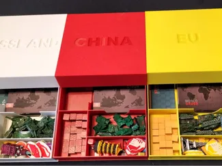 Sortierboxen + Marken für Brettspiel "World Order"