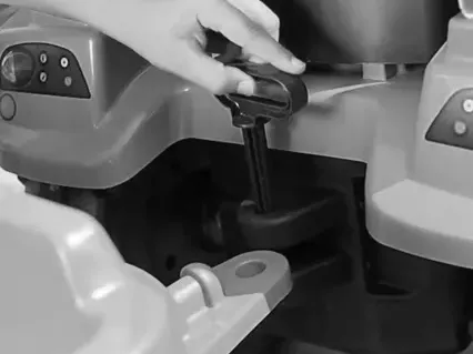 Locking pin for pedal tractors with trailers