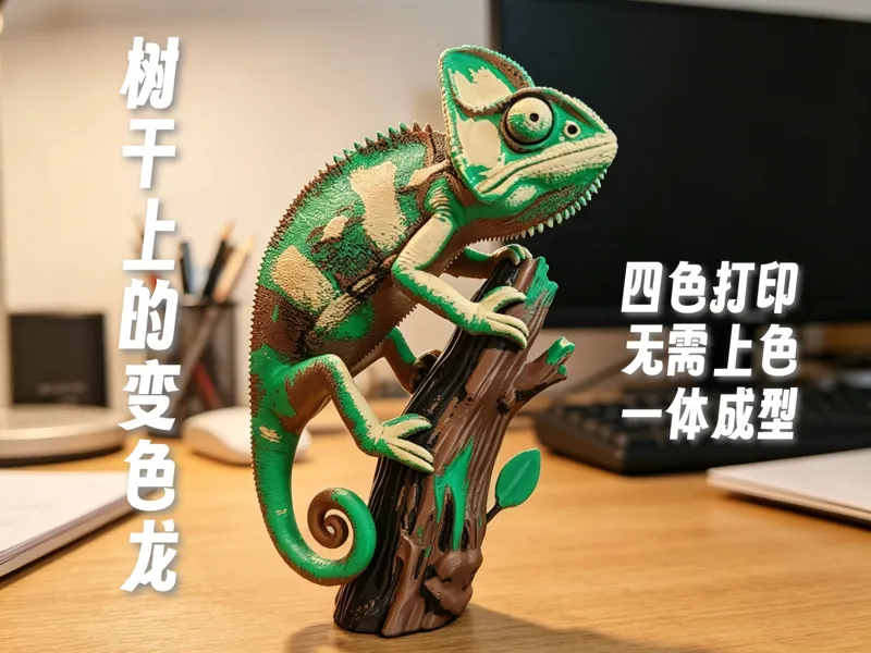 树干上的变色龙（4色打印一体成型）