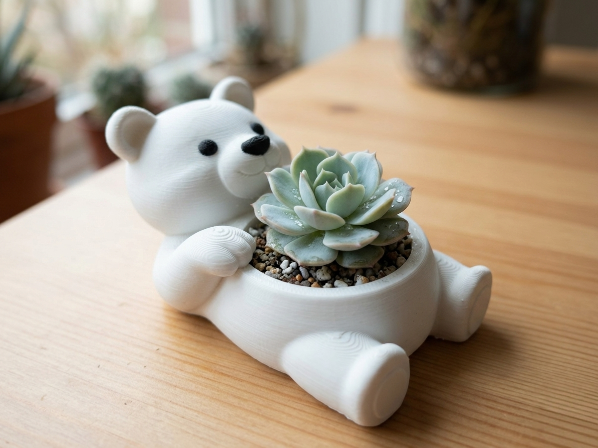小熊花盆