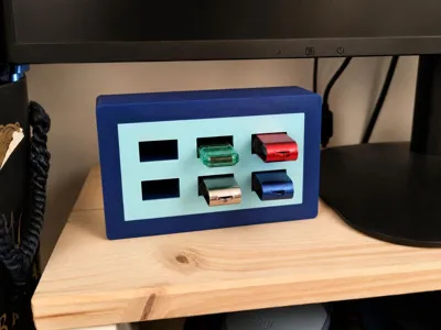 Compact 6-compartment desk organizer