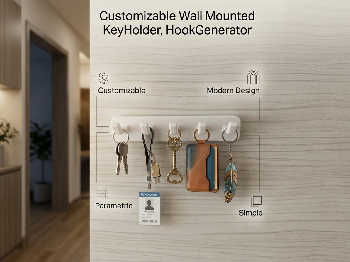 Customizable Wall Mounted KeyHolder, HookGenerator